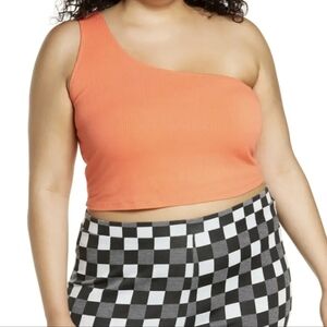 BP Orange One Shoulder Crop Tank
